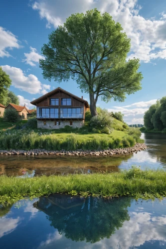 house by the water,house with lake,fisherman's house,summer cottage,home landscape,danish house,bavarian swabia,franconian switzerland,idyllic,northern germany,swiss house,wooden house,eastern switzerland,idyll,river landscape,beautiful home,houseboat,alsace,landscape background,south tyrol,Photography,General,Natural