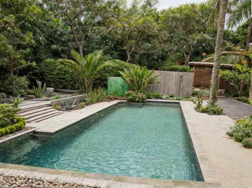 landscape designers sydney,landscape design sydney,garden design sydney,outdoor pool,pool house,dug-out pool,garden pond,backyard,swimming pool,florida home,tropical house,swim ring,palm garden,water feature,fountain pond,tropical jungle,zen garden,pool water surface,tropical island,infinity swimming pool,Landscape,Garden,Garden Design,Mid-Century Modern Pool Garden