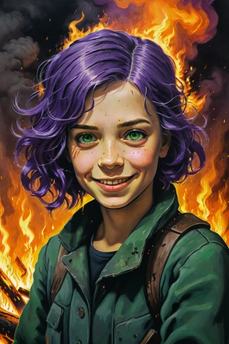 twitch icon,acerola,children of war,twitch logo,fire background,burning hair,the girl's face,medusa gorgon,collectible card game,firebrat,fire artist,vada,burning house,children's background,medusa,violet,game illustration,child girl,fire kite,fire eyes,Art,Artistic Painting,Artistic Painting 06