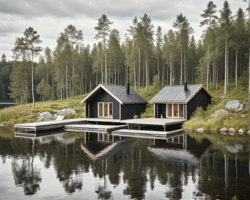 floating huts,house with lake,inverted cottage,small cabin,scandinavian style,summer cottage,house by the water,houseboat,summer house,house in the forest,timber house,cube stilt houses,boat house,log home,the cabin in the mountains,wooden house,boathouse,wooden sauna,log cabin,mirror house