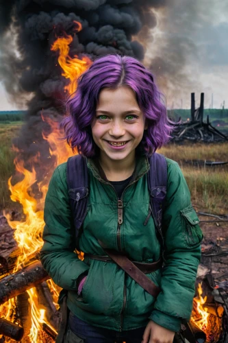 extinction rebellion,children of war,eastern ukraine,photo manipulation,nomadic children,refugee,photoshop manipulation,little girl in wind,photomanipulation,post apocalyptic,post-apocalypse,girl in a historic way,digital compositing,burning hair,apocalypse,photos of children,apocalyptic,purple,burned land,photographing children,Art,Classical Oil Painting,Classical Oil Painting 03