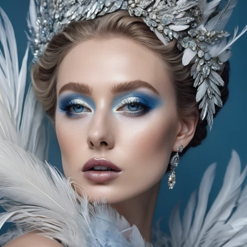 blue peacock,feather headdress,fairy peacock,silvery blue,peacock,peacock eye,silver blue,peacock feathers,headdress,mazarine blue,ice queen,headpiece,bluejay,feather jewelry,bridal jewelry,the snow queen,blue enchantress,peafowl,fairy queen,retouching,Photography,General,Natural