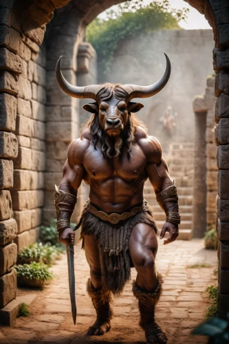minotaur,tribal bull,barbarian,aurochs,bull,cent,the zodiac sign taurus,taurus,buffalo,hercules,bison,cape buffalo,warrior east,fantasy warrior,horoscope taurus,raider,ram,anglo-nubian goat,ox,horned,Photography,General,Cinematic