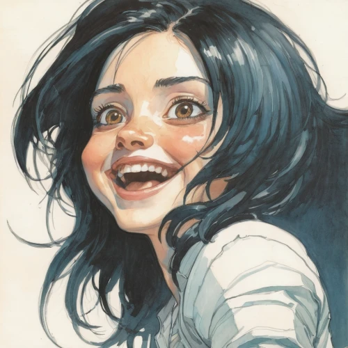 a girl's smile,a smile,grin,ecstatic,killer smile,smiling,girl with speech bubble,color pencils,nico,smiles,laugh,smile,clementine,grinning,bjork,child girl,2d,the girl's face,laughter,the little girl,Illustration,Paper based,Paper Based 17