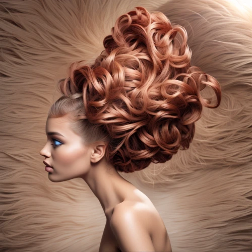 artificial hair integrations,caramel color,chignon,feathered hair,hairdressing,coral swirl,venus comb,hairstyle,management of hair loss,hairstyler,bouffant,beehive,updo,asymmetric cut,mohawk hairstyle,image manipulation,weave,desert rose,gold-pink earthy colors,hair shear