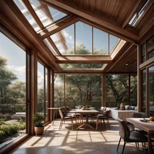 daylighting,breakfast room,folding roof,timber house,wooden windows,wooden beams,frame house,archidaily,wooden roof,glass roof,lattice windows,eco-construction,dunes house,wood window,californian white oak,wooden frame construction,window frames,structural glass,summer house,conservatory