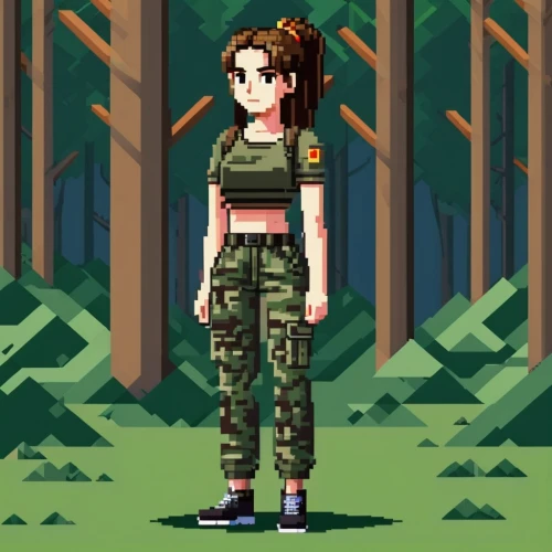 camo,pixel art,military camouflage,forest background,cargo pants,camouflage,kosmea,in the forest,pixel,gi,forest walk,low-poly,low poly,forest,retro background,forest clover,khaki,farmer in the woods,military uniform,cartoon forest,Unique,Pixel,Pixel 01