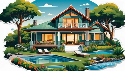 houses clipart,summer cottage,home landscape,cottage,pool house,landscape designers sydney,house painting,house by the water,summer house,house in the forest,bungalow,house shape,residential property,roof landscape,country house,house with lake,landscape design sydney,holiday villa,little house,holiday home,Unique,Design,Sticker