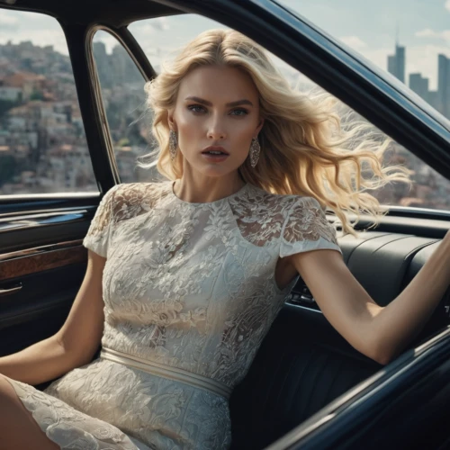 bridal car,blonde in wedding dress,woman in the car,girl in car,elle driver,vanity fair,wedding dress train,wedding dresses,wedding dress,bridal clothing,gena rolands-hollywood,vintage lace,lace,bridal dress,blonde woman,in car,femme fatale,elegant,white dress,wedding car,Photography,General,Natural