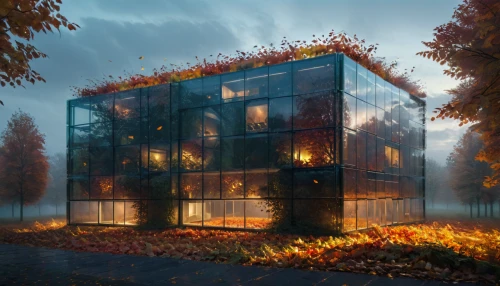 cubic house,cube house,greenhouse,mirror house,house in the forest,greenhouse cover,cube stilt houses,greenhouse effect,autumn fog,frame house,autumn decoration,apartment house,glass building,autumn decor,autumn theme,autumn camper,autumn motive,the autumn,seasonal autumn decoration,modern architecture,Photography,Documentary Photography,Documentary Photography 19
