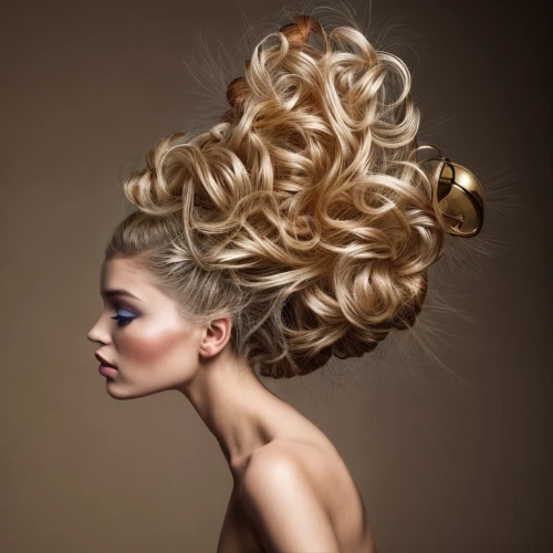 artificial hair integrations,chignon,hairstyle,updo,feathered hair,hairdressing,hairstyler,bouffant,management of hair loss,mohawk hairstyle,hairstylist,gypsy hair,gold foil crown,beehive,hair shear,curlers,blonde woman,hairstyles,bun mixed,asymmetric cut,Common,Common,Fashion