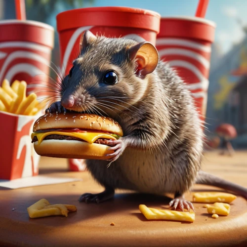 ratatouille,hungry chipmunk,fastfood,fast food,fast-food,taco mouse,fast food junky,fast food restaurant,rodentia icons,anthropomorphized animals,cute cartoon character,diet icon,jack in the box,digital compositing,beaver rat,rodents,small animal food,kids' meal,rodent,game illustration,Photography,General,Natural