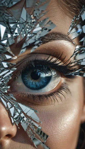 aluminium foil,aluminum foil,facets,foil,women's eyes,safety glass,image manipulation,retouching,looking glass,chrome steel,shattered,eyes makeup,digital compositing,reflector,metallic feel,chrome,contact lens,abstract eye,foil and gold,plastic wrap,Photography,General,Natural