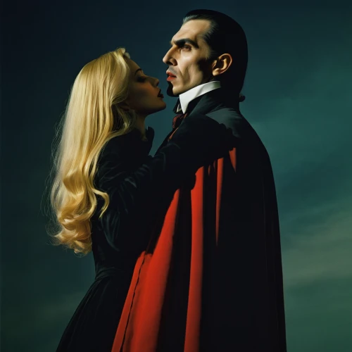 dracula,eurythmics,gothic portrait,count,red cape,underworld,vampires,vampira,vampire woman,caped,bram stoker,man and wife,man and woman,vintage man and woman,vampire,eva saint marie-hollywood,imperial coat,vampire lady,man in red dress,bond,Photography,Documentary Photography,Documentary Photography 06