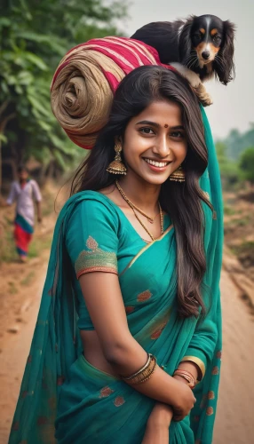 girl with dog,sari,kerala,indian woman,indian dog,pongal,dosa,indian girl,pooja,kerala porotta,sevai,kamini,stray dog on road,karnataka,saree,tamil culture,bangladeshi taka,india,jaya,humita,Conceptual Art,Fantasy,Fantasy 32