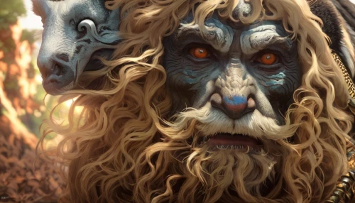 forest king lion,kosmus,sadhu,chewbacca,indian sadhu,lokportrait,tribal chief,white walker,sadhus,chewy,lion father,lion head,shaman,orc,hag,barbarian,kadala,stone lion,lion - feline,puli,Common,Common,Game