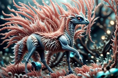 cnidarian,coral guardian,hippocampus,sea animal,christmastree worms,terrestrial animal,cuthulu,water creature,desert coral,symbiotic,landmannahellir,alien world,sea-horse,sea-life,sea life underwater,creeping animal,kraken,alien planet,spore,whimsical animals