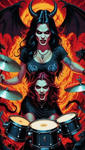 angel and devil,testament,devils,devil,fire devil,drumming,sirens,heaven and hell,tour to the sirens,death angel,angels of the apocalypse,diabols,devilwood,pagan,fire siren,lucifer,satan,fire angel,cauldron,lake of fire,Illustration,American Style,American Style 10