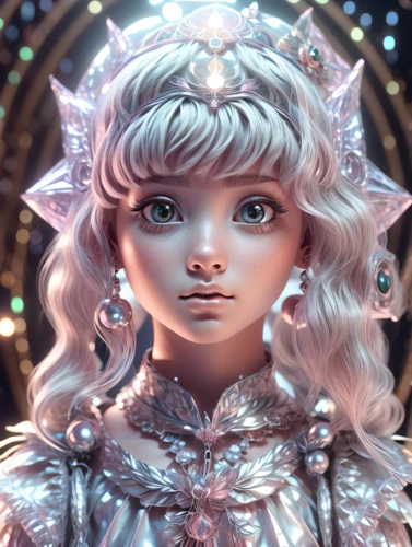 violet head elf,elf,the snow queen,fantasy portrait,ice princess,eglantine,aurora,crystalline,ice queen,elven,suit of the snow maiden,elsa,3d fantasy,white rose snow queen,elves,ice crystal,show off aurora,luminous,fae,fairy tale character