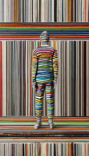 glitch art,striped background,barcode,digiart,multicolour,vynil,glitch,computer art,plastic arts,interference,illusion,33 rpm,standing man,trip computer,abstract multicolor,multi coloured,human,color wall,primitive man,humanoid,Common,Common,Commercial