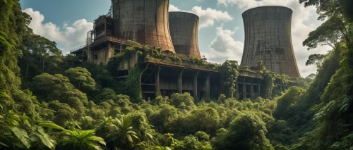 industrial ruin,cooling towers,industrial landscape,power towers,smoke stacks,futuristic landscape,stalin skyscraper,concrete plant,coal-fired power station,post-apocalyptic landscape,cooling tower,power plant,lignite power plant,chucas towers,powerplant,industrial plant,silo,refinery,the ruins of the,power station,Photography,General,Natural