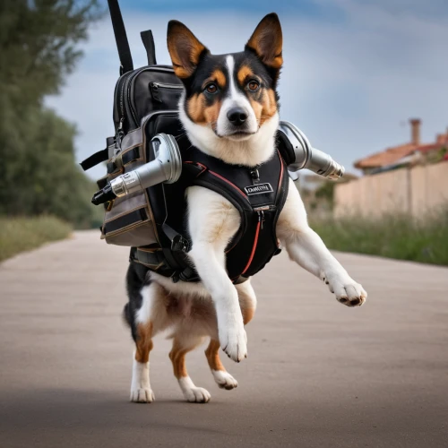 climbing harness,service dog,dog walker,schutzhund,service dogs,working dog,small münsterländer,schweizer laufhund,a police dog,go walkies,golf bag,herding dog,hiking equipment,dog walking,dog hiking,dog leash,running dog,dog training,harnesses,mobility scooter,Photography,General,Natural