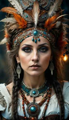 indian headdress,shamanism,headdress,warrior woman,shamanic,feather headdress,native american,american indian,the american indian,shaman,tribal chief,ancient egyptian girl,ancient people,female warrior,cherokee,aborigine,native,priestess,pocahontas,germanic tribes,Photography,General,Fantasy