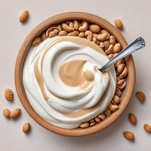 aquafaba,tahini,dulce de leche,nut butter,peanut sauce,cream topping,almond butter,peanut butter,almond meal,almond nuts,plain fat-free yogurt,crème anglaise,almond milk,strained yogurt,blue cheese dressing,caramelized peanuts,salted peanuts,whipped ice cream,thousand island dressing,pine nuts,Conceptual Art,Fantasy,Fantasy 03