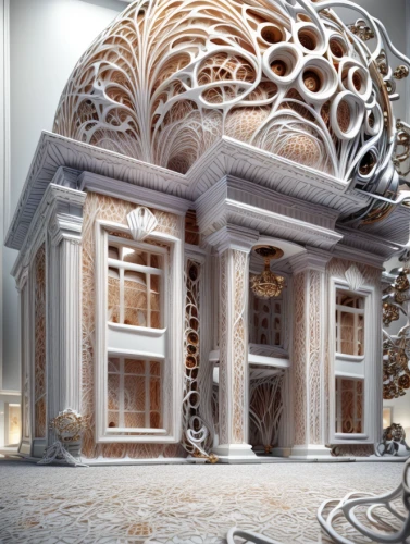 mandelbulb,3d rendering,islamic architectural,build by mirza golam pir,marble palace,fractal environment,render,art nouveau design,ice hotel,fractals art,formwork,persian architecture,3d render,3d rendered,model house,jewelry（architecture）,cinema 4d,art nouveau,fractalius,building honeycomb