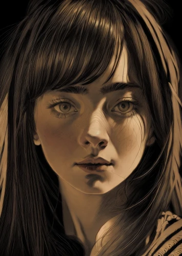 girl portrait,digital painting,girl drawing,tears bronze,world digital painting,mystical portrait of a girl,bran,portrait of a girl,clementine,oil paint,hand digital painting,digital art,illustrator,girl in a long,photo painting,woman face,young girl,digital artwork,fantasy portrait,sepia,Art sketch,Art sketch,Traditional