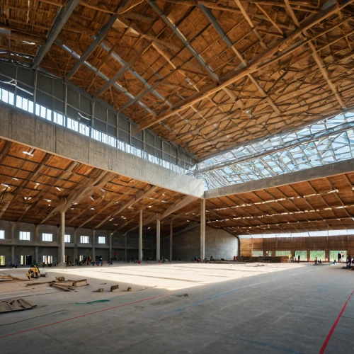 hangar,industrial hall,factory hall,horse barn,warehouse,field house,freight depot,locomotive roundhouse,quilt barn,equestrian center,wooden construction,roof truss,barn,wooden beams,wooden frame construction,field barn,roof structures,adler arena,empty factory,skating rink,Photography,General,Natural