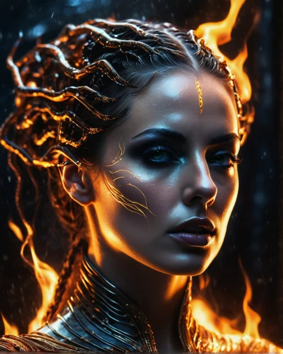 burning hair,katniss,fire dancer,fire artist,fire background,fire angel,fiery,fire eyes,firedancer,flame of fire,fire siren,flame spirit,fantasy portrait,fantasy art,human torch,fire and water,medusa,fire-eater,afire,world digital painting,Photography,General,Natural