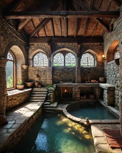 roman bath,pool house,spa,luxury bathroom,stone oven,medieval architecture,luxury property,luxury home interior,day-spa,luxury home,fireplaces,day spa,beautiful home,stone floor,thermal bath,stone house,billiard room,stone fountain,floor fountain,water castle,Photography,General,Natural