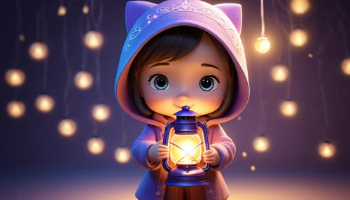 cute cartoon image,cute cartoon character,hoodie,lantern,kids illustration,hooded,little red riding hood,fireflies,glowworm,little girl with umbrella,cinema 4d,candlelights,fairy lights,fairy lanterns,lights,lanterns,christmas lantern,flashlight,light up,illuminated lantern,Unique,3D,3D Character