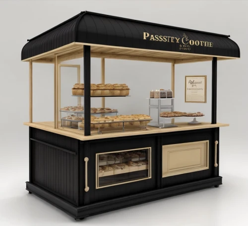 pâtisserie,pastry shop,bakery,pantry,product display,kitchen cart,kiosk,jewelry store,parcel post,bakery products,sales booth,bar counter,pastiera,pastry,pastry chef,pastries,vending cart,battery food truck,cosmetics counter,masonry oven