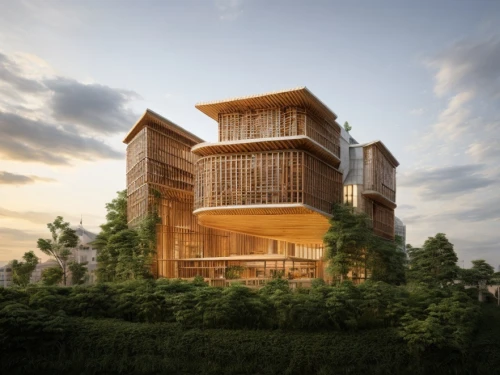 timber house,wooden facade,eco hotel,eco-construction,multistoreyed,wooden house,3d rendering,cube stilt houses,wooden construction,sky apartment,residential tower,archidaily,building honeycomb,chinese architecture,cubic house,danyang eight scenic,stilt house,dunes house,appartment building,modern architecture,Architecture,Villa Residence,Masterpiece,Humanitarian Modernism