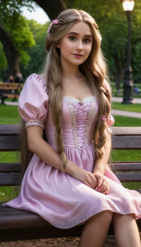 rapunzel,female doll,celtic woman,fairy tale character,little girl in pink dress,doll dress,cinderella,girl in a long dress,a girl in a dress,dress doll,sex doll,barbie,girl in a historic way,crinoline,park bench,girl sitting,jane austen,doll paola reina,victorian lady,girl in a long,Photography,General,Natural