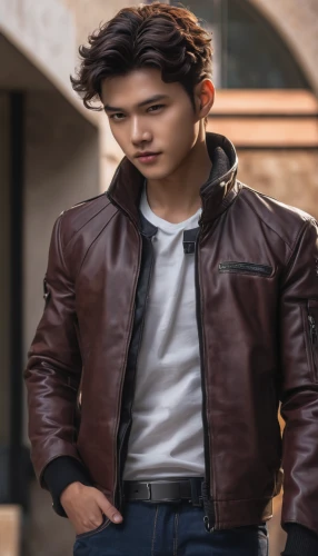 leather jacket,leather,leather texture,bolero jacket,jacket,boy model,male model,men clothes,handsome model,putra,young model istanbul,men's wear,yun niang fresh in mind,boys fashion,brown fabric,lukas 2,dean razorback,guk,main character,young model,Photography,General,Natural