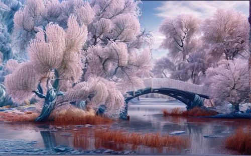 tied-arch bridge,rainbow bridge,arch bridge,river landscape,angel bridge,viola bridge,weeping willow,love bridge,bridge arch,snow bridge,aura river,scenic bridge,hoarfrost,ice landscape,dragon bridge,humpback bridge,bridge,sakura trees,winter landscape,old bridge