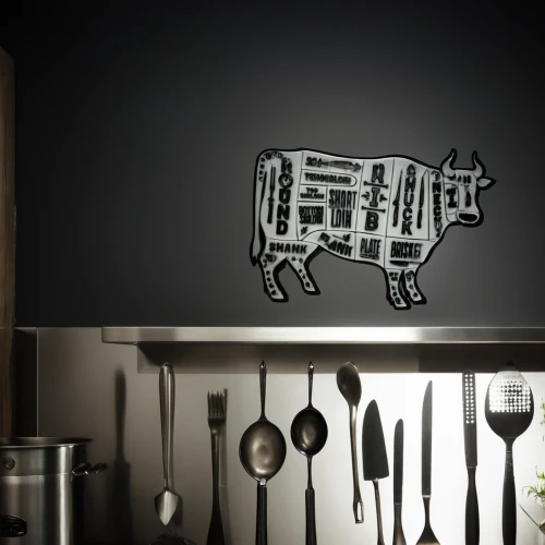 butcher shop,domestic pig,meat tenderizer,kitchen utensils,cow icon,cow waygu pan,food icons,kitchen tools,pork,kitchen utensil,pork barbecue,silver cutlery,cookware and bakeware,lamb's quarters,striploin,knife kitchen,black angus,lardon,cooking utensils,kitchenware