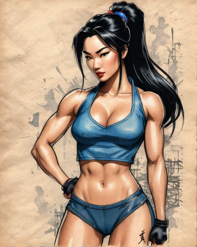 muscle woman,strong woman,female warrior,su yan,strong women,hard woman,xing yi quan,workout icons,gym girl,lady honor,asian woman,mari makinami,mulan,fitnes,woman strong,muscle icon,body-building,weightlifter,kai yang,fitness model,Illustration,Black and White,Black and White 34
