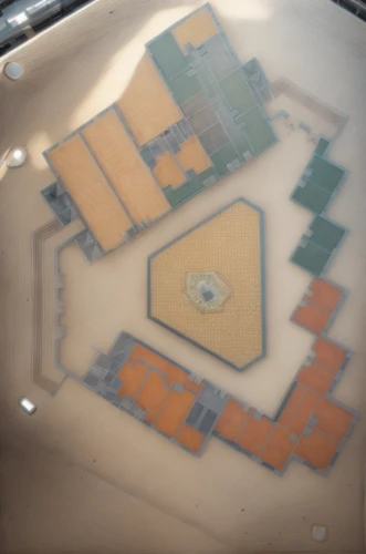 solar cell base,hospital landing pad,terracotta tiles,solar field,solar modules,sky space concept,building honeycomb,mars probe,roof plate,tiles shapes,overhead view,octagon,circuit board,flight image,mining facility,aerial landscape,honeycomb structure,base plate,floor tiles,solar cells