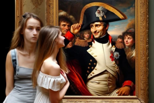 the girl's face,bougereau,popular art,young couple,girl in a historic way,romantic portrait,art painting,art gallery,napoleon,distracted,admired,art dealer,photo painting,mona lisa,vintage art,art world,paintings,droste effect,courtship,napoleon bonaparte