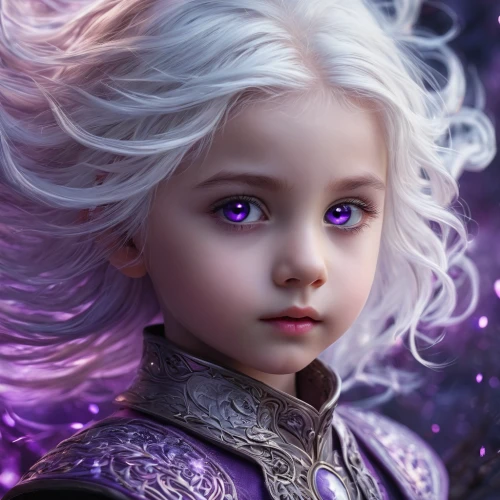 violet head elf,fantasy portrait,violet eyes,violet,amethyst,purple,precious lilac,mystical portrait of a girl,violet colour,fantasy art,fantasy picture,white with purple,child portrait,pale purple,purple lilac,purple-white,lavendar,the purple-and-white,purple background,white purple,Photography,General,Fantasy