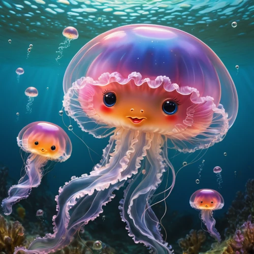 jellyfish,jellyfish collage,cnidaria,jellyfishes,jellies,sea animal,pink octopus,sea jellies,sea creatures,lion's mane jellyfish,sea animals,under sea,cephalopod,sea-life,fun octopus,cnidarian,cephalopods,anemone of the seas,sea life underwater,underwater background,Art,Artistic Painting,Artistic Painting 04