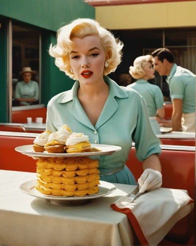 vintage 1950s,retro diner,fifties,50's style,gena rolands-hollywood,waitress,woman holding pie,retro women,marylin monroe,mamie van doren,50s,marilyn monroe,pin ups,ann margarett-hollywood,vintage women,retro woman,marylyn monroe - female,connie stevens - female,diet icon,fifties records,Photography,Documentary Photography,Documentary Photography 06