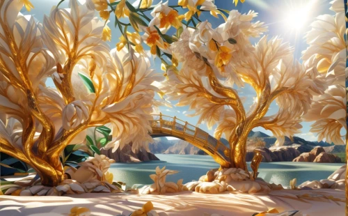 golden trumpet trees,oktoberfest background,virtual landscape,magnolia trees,chrysanthemum exhibition,fractal environment,thanksgiving background,3d background,snow trees,trees with stitching,chrysanthemum background,cartoon video game background,golden trumpet tree,tree grove,ice landscape,brushwood,salt meadow landscape,yellow garden,panoramical,cartoon forest