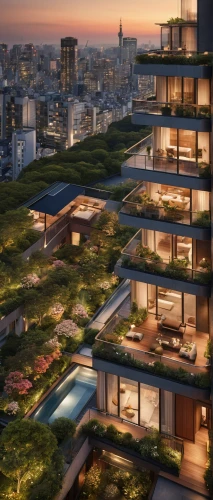 roof garden,japanese architecture,roof landscape,sky apartment,grass roof,residential tower,terraces,futuristic architecture,penthouse apartment,skyscapers,urban development,modern architecture,residential,mixed-use,urban design,roof terrace,arq,archidaily,eco-construction,landscape designers sydney,Photography,General,Cinematic