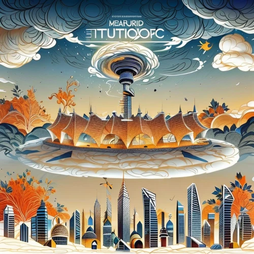 cd cover,ufo,ufos,flying saucer,musical dome,cuckoo-light elke,luna park,metropolis,temples,meteor,tobacco the last starry sky,ufo interior,panoramical,sky city,radio city music hall,smart album machine,discs vinyl,lost in space,seismic,zeppelin