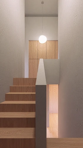 wooden stairs,wooden stair railing,hallway space,render,3d rendering,staircase,outside staircase,3d render,stairwell,wooden mockup,winding staircase,archidaily,stairs,stair,daylighting,wooden wall,plywood,3d rendered,stairway,circular staircase